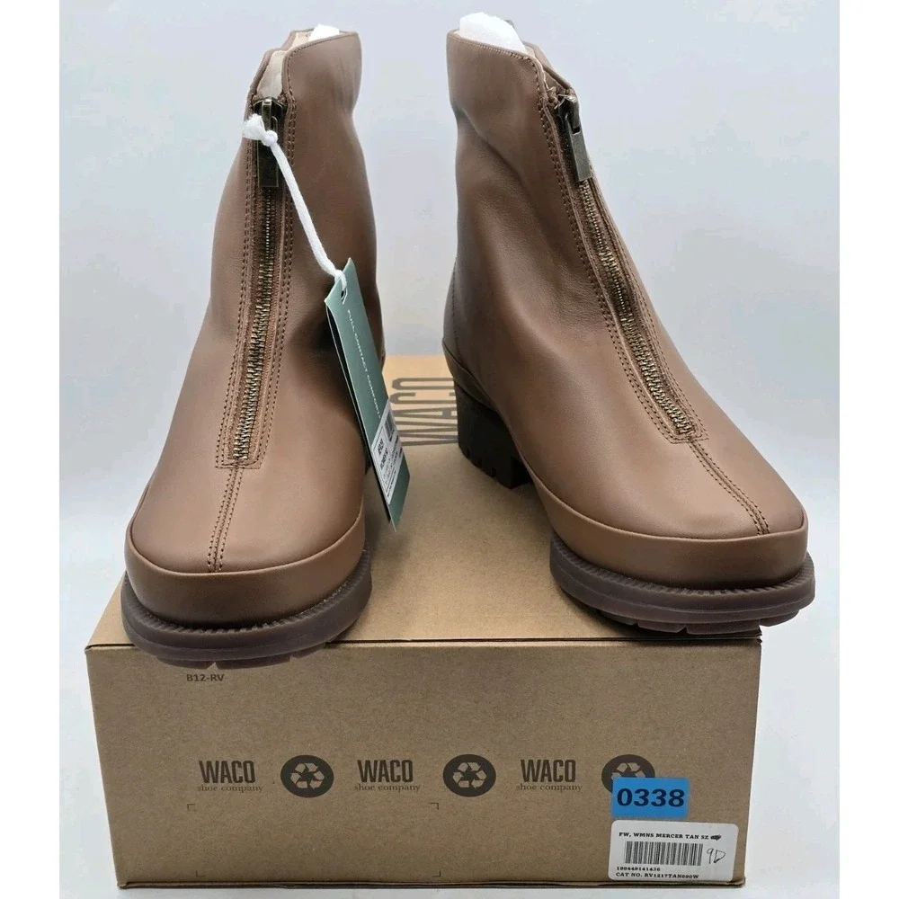 Womens‎ Size 9 D Leather Boots, Side Zip, Mercer, by Revitalign Orthotic - Tan